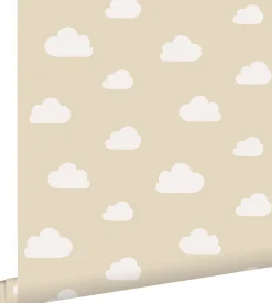 ESTAhome papier peint petits nuages beige - 53 cm x 10.05 m - 139559