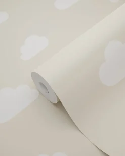 ESTAhome papier peint petits nuages beige - 53 cm x 10.05 m - 139559