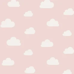 ESTAhome papier peint petits nuages rose clair - 53 cm x 10.05 m - 139562