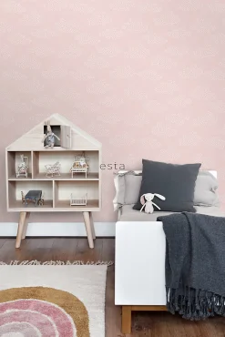 ESTAhome papier peint petits nuages rose clair - 50 x 900 cm - 139516