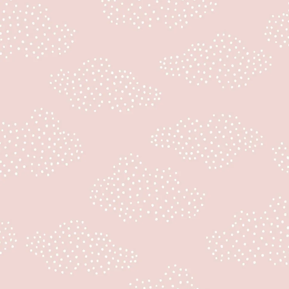 ESTAhome papier peint petits nuages rose clair - 50 x 900 cm - 139516