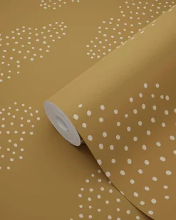ESTAhome papier peint petits nuages jaune ocre et beige - 50 x 900 cm - 139978