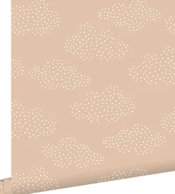 ESTAhome papier peint petits nuages terracotta claire - 50 x 900 cm - 139518