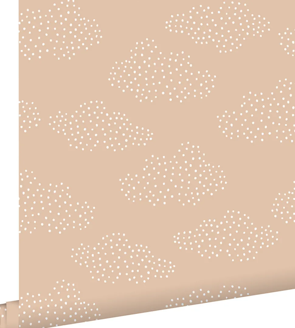 ESTAhome papier peint petits nuages terracotta claire - 50 x 900 cm - 139518