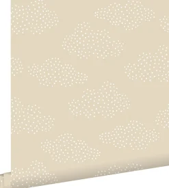 ESTAhome papier peint petits nuages beige - 53 cm x 10.05 m - 139515