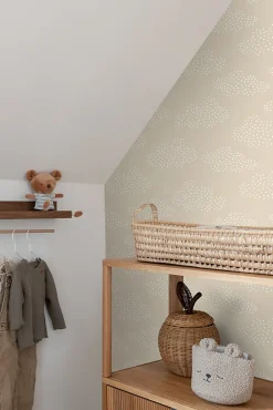 ESTAhome papier peint petits nuages beige - 53 cm x 10.05 m - 139515