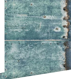 ESTAhome papier peint plaques métalliques turquoise et brun rouille - 53 cm x 10.05 m - 138220