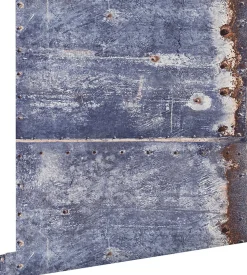 ESTAhome papier peint plaques métalliques bleu et marron - 53 cm x 10.05 m - 138219