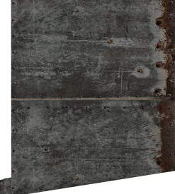 ESTAhome papier peint plaques métalliques noir et brun rouille - 53 cm x 10.05 m - 138222