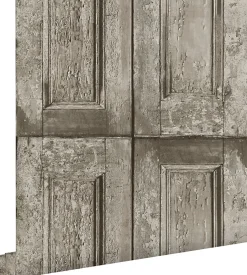 ESTAhome papier peint portes à panneaux taupe - 53 cm x 10.05 m - 138210