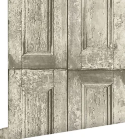 ESTAhome papier peint portes à panneaux marron clair - 53 cm x 10.05 m - 138206