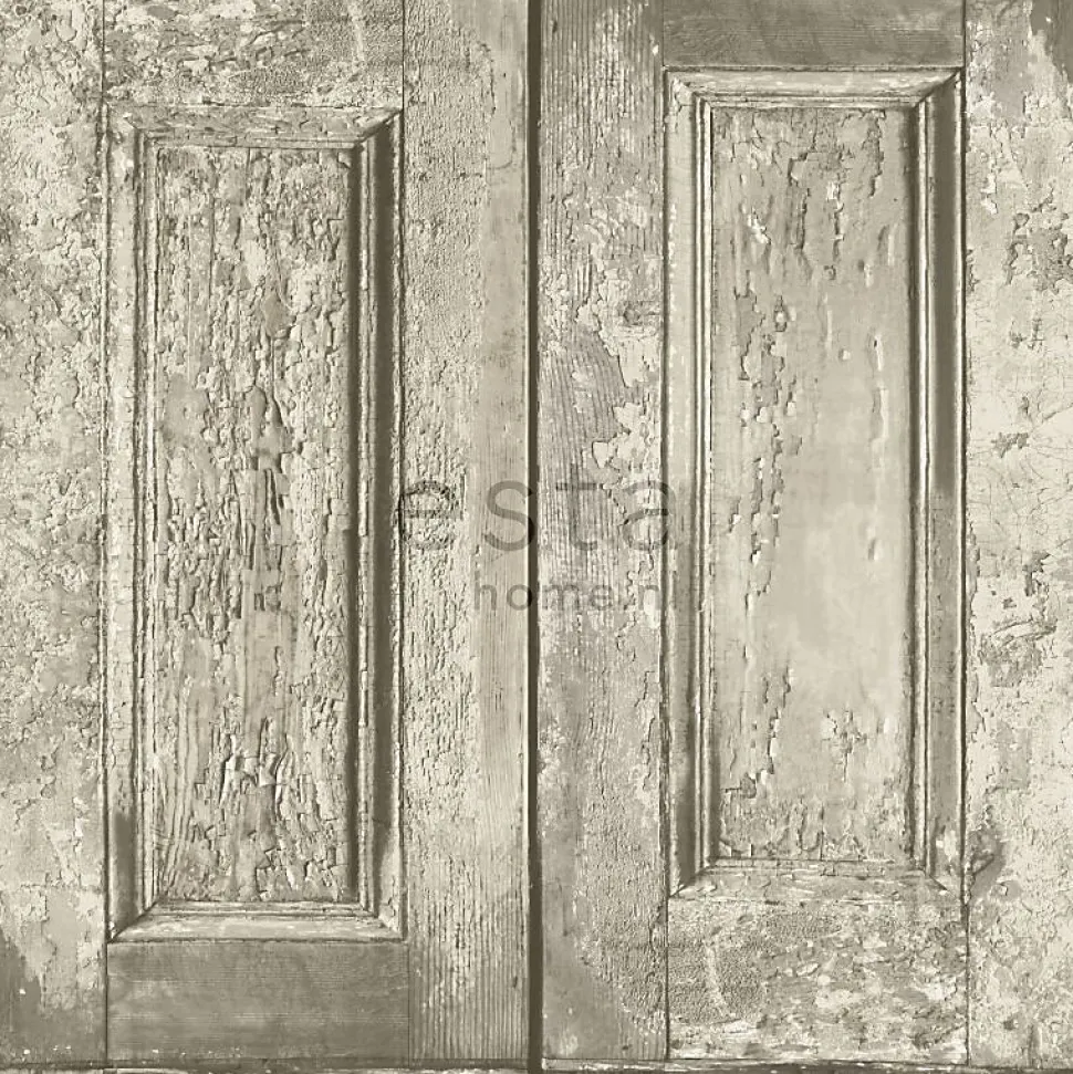 ESTAhome papier peint portes à panneaux marron clair - 53 cm x 10.05 m - 138206