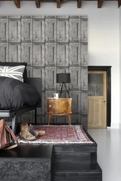ESTAhome papier peint portes à panneaux gris - 53 cm x 10.05 m - 138209