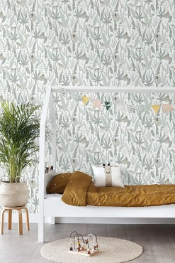 ESTAhome papier peint singes de la jungle vert menthe - 53 cm x 10.05 m - 139071
