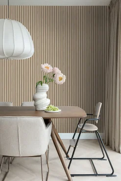 ESTAhome papier peint tasseaux de bois beige - 53 cm x 10.05 m - 139607