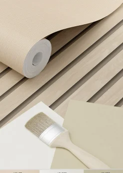 ESTAhome papier peint tasseaux de bois beige - 53 cm x 10.05 m - 139607