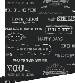 ESTAhome papier peint texte tableau noir et blanc - 53 cm x 10.05 m - 128507