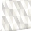 ESTAhome papier peint triangles graphiques argent, gris et beige - 53 cm x 10.05 m - 138922
