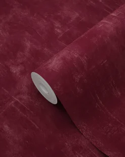 ESTAhome papier peint uni à effet pictural rouge bordeaux - 53 cm x 10.05 m - 148724
