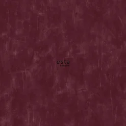 ESTAhome papier peint uni à effet pictural rouge bordeaux - 53 cm x 10.05 m - 148724
