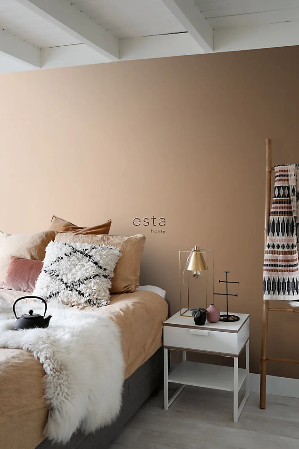 ESTAhome papier peint uni brun cuivré brillant - 53 cm x 10.05 m - 138835
