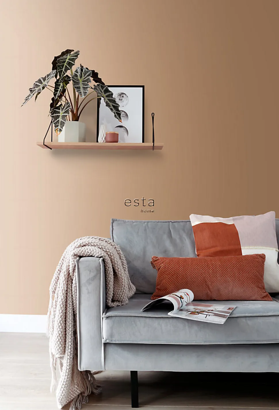 ESTAhome papier peint uni brun cuivré brillant - 53 cm x 10.05 m - 138835