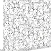 ESTAhome papier peint visages de filles noir et blanc - 53 cm x 10.05 m - 138867