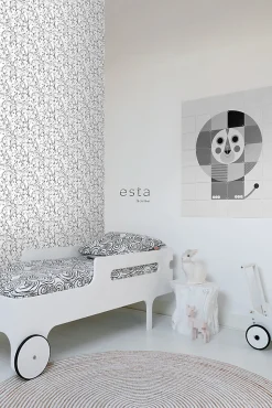 ESTAhome papier peint visages de filles noir et blanc - 53 cm x 10.05 m - 138867