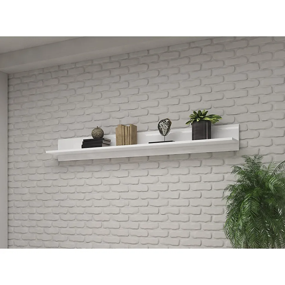 Etagère BREDA 180 cm Blanc mat et brillant Design moderne et fonctionnel