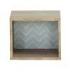 Etagère cube murale réversible décor bois blanc ou bleu - SIDOINE