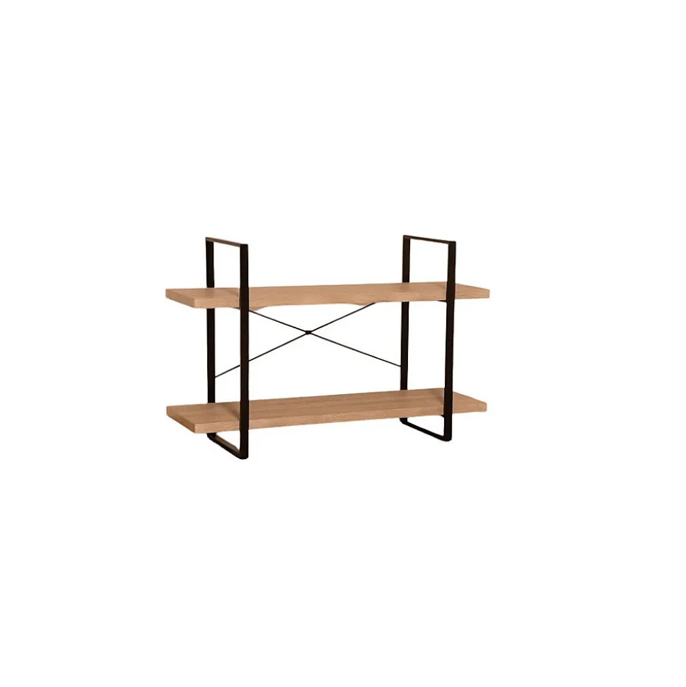 Etagère industrielle SHELVES 2 niveaux Bois et métal Design loft tendance