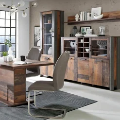 Etagère murale 160 cm décor bois vieilli - BUCK