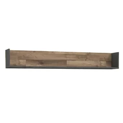 Etagère murale 170 cm décor bois recyclé et béton gris - APACHE