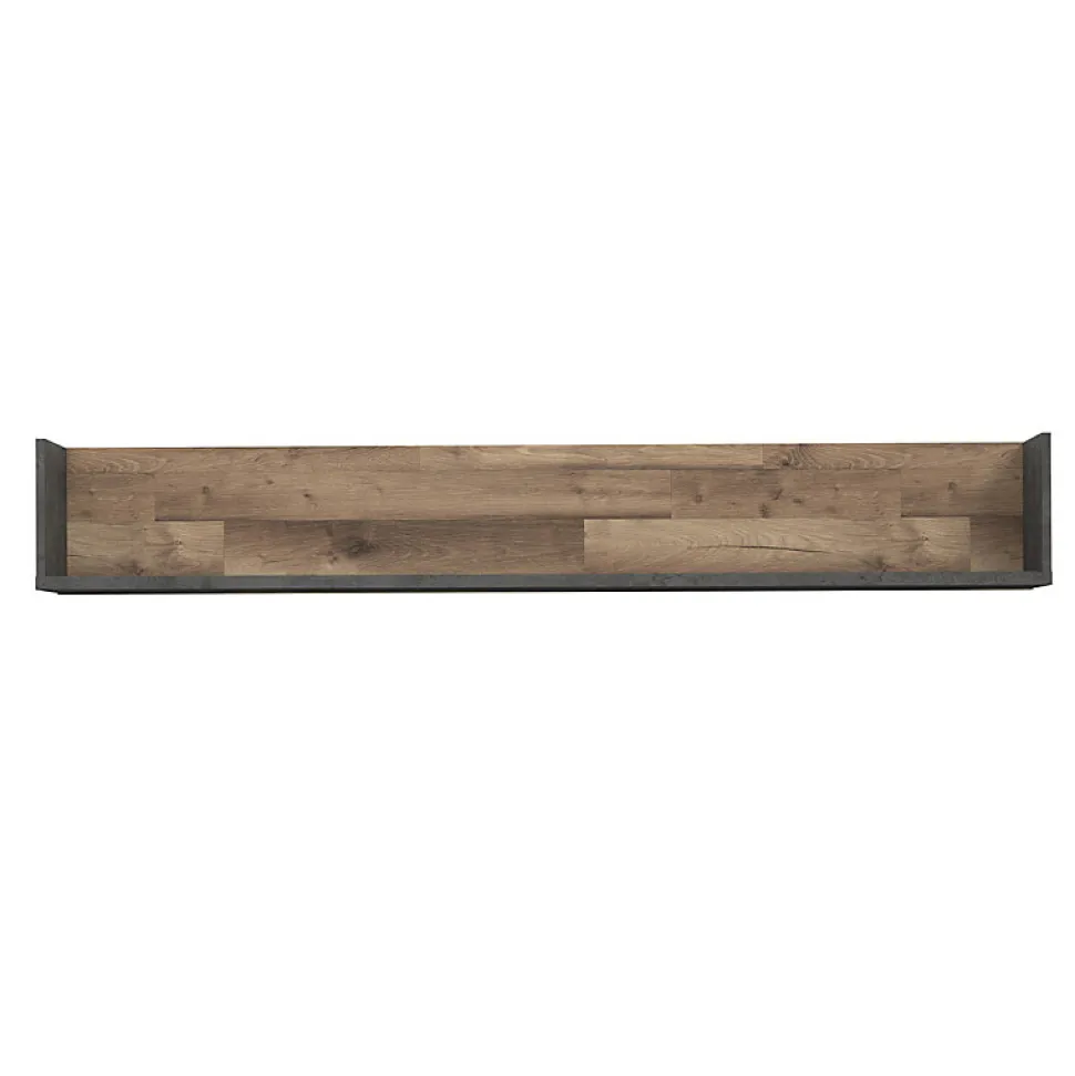Etagère murale 170 cm décor bois recyclé et béton gris - APACHE