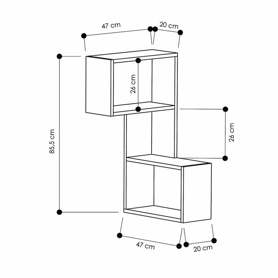 Etagère murale 3 niveaux H.85 cm