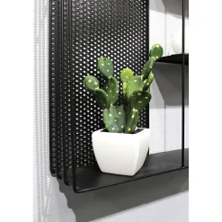 Etagère murale 4 tablettes en métal noir 60 x 40 cm - LINE