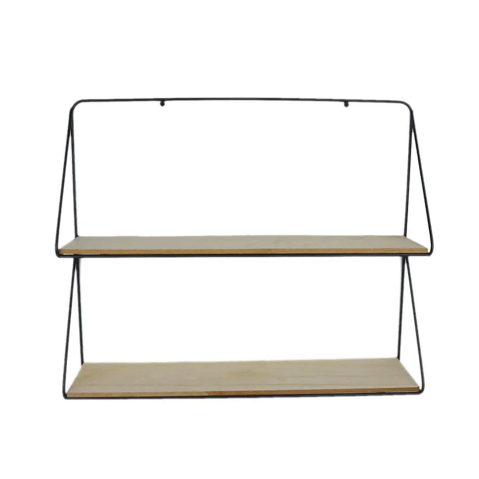 Etagère murale double ronde - Noir