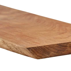 Etagère Murale en Bois Teck Indo Huilé - Bord Naturel Irrégulier Live Edge - Fixation Inclus - 18x180x1200mm - Etagère de Bureau
