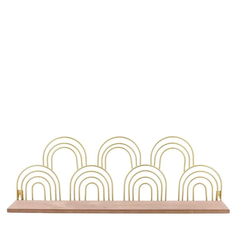 Etagère murale forme arches dorés 50cm