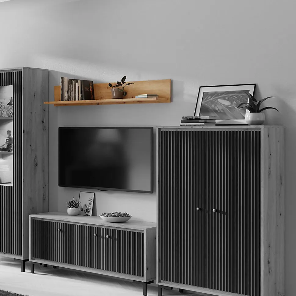 Etagère Murale 130x20 Cm En Bois Design Contemporain