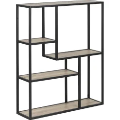 Etagère sur 3 niveaux asymétriques en MDF et métal