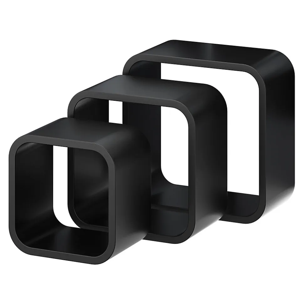 Etagères murales cubes modulables Cusko Form, noir, 3 pièces