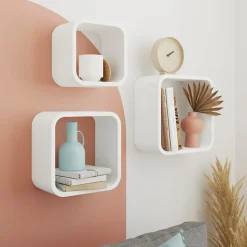 Etagères murales cubes modulables Cusko Form, blanc, 3 pièces