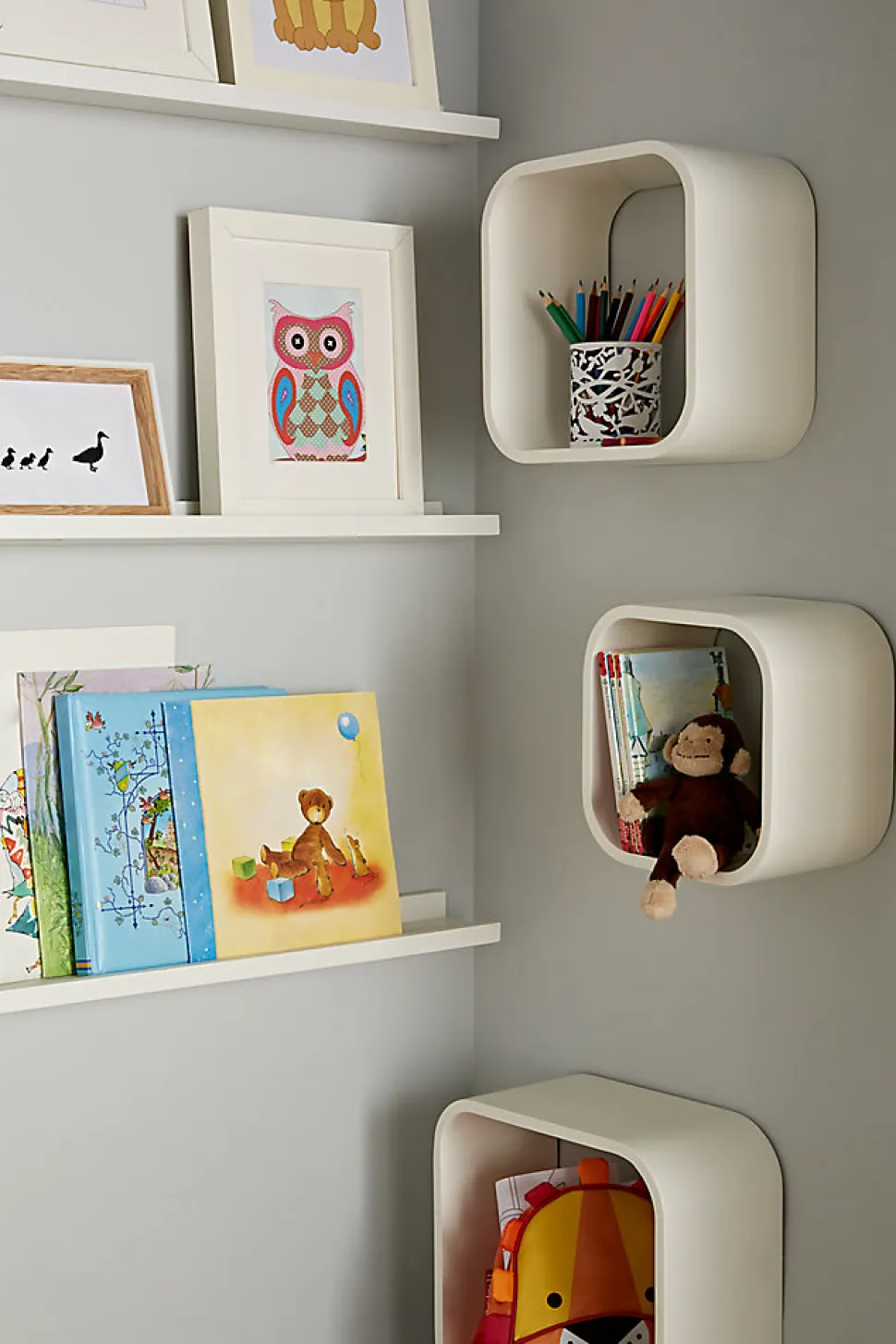 Etagères murales cubes modulables Cusko Form, blanc, 3 pièces