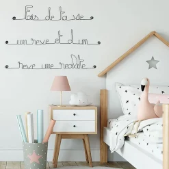 Fais de ta vie un rêve et d'un rêve une réalité - Sculpture fil de fer 50-60 cm - Bijoux de mur