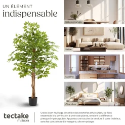 Ficus artificiel à l'aspect naturel avec beaucoup de volume 160cm