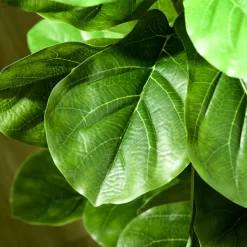 Ficus Lutea artificiels 1,80H m - lot de 2 ficus artificiels - 120 feuilles réalistes par pied - pot inclus noir vert