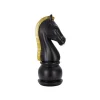 Figurine échec décoratif en polyrésine noire et dorée Cavalier modèle 2