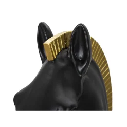 Figurine échec décoratif en polyrésine noire et dorée Cavalier modèle 2