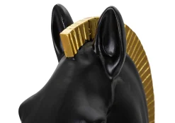 Figurine échec décoratif en polyrésine noire et dorée Cavalier modèle 2